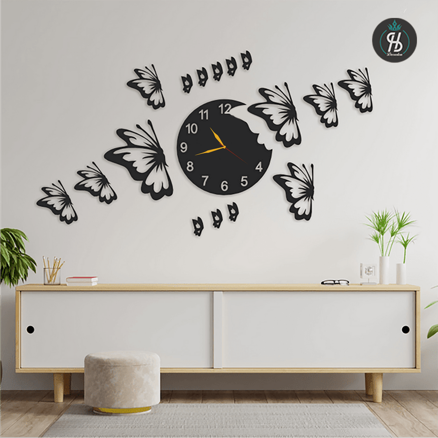 Butterflies Big Wall Clock