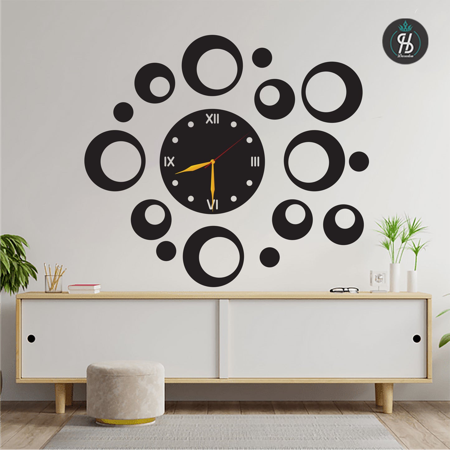 3D Circles Wall Clock