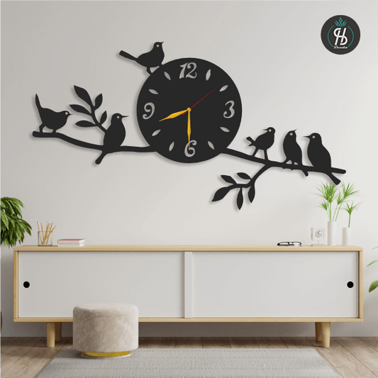 Birds on Tree Wall Clock