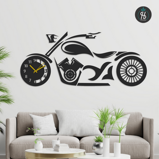 Motorbike Wooden Wall Clock
