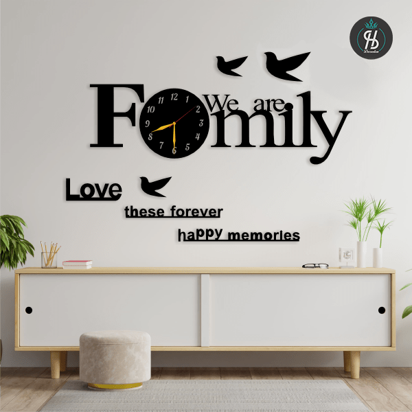 We Are Family Wooden Wall Clock